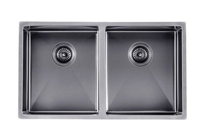 820x457x230mm Gun Metal Grey 1.2mm Handmade Top/Undermount Double Bowls Kitchen Sink