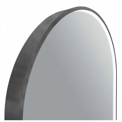 600*900mm Arch 3 Color Lighting Gun Metal Grey Aluminum Framed Front Hidden LED Mirror with Touch Sensor Switch