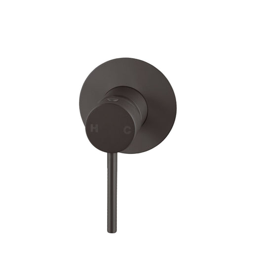 Norico Pentro Gun Metal Grey Round Shower Mixer with 65mm Thin Plate