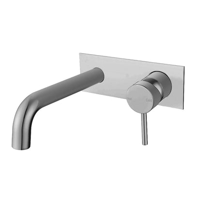 Norico Pentro Brushed Nickel Wall Mixer With Round Spout