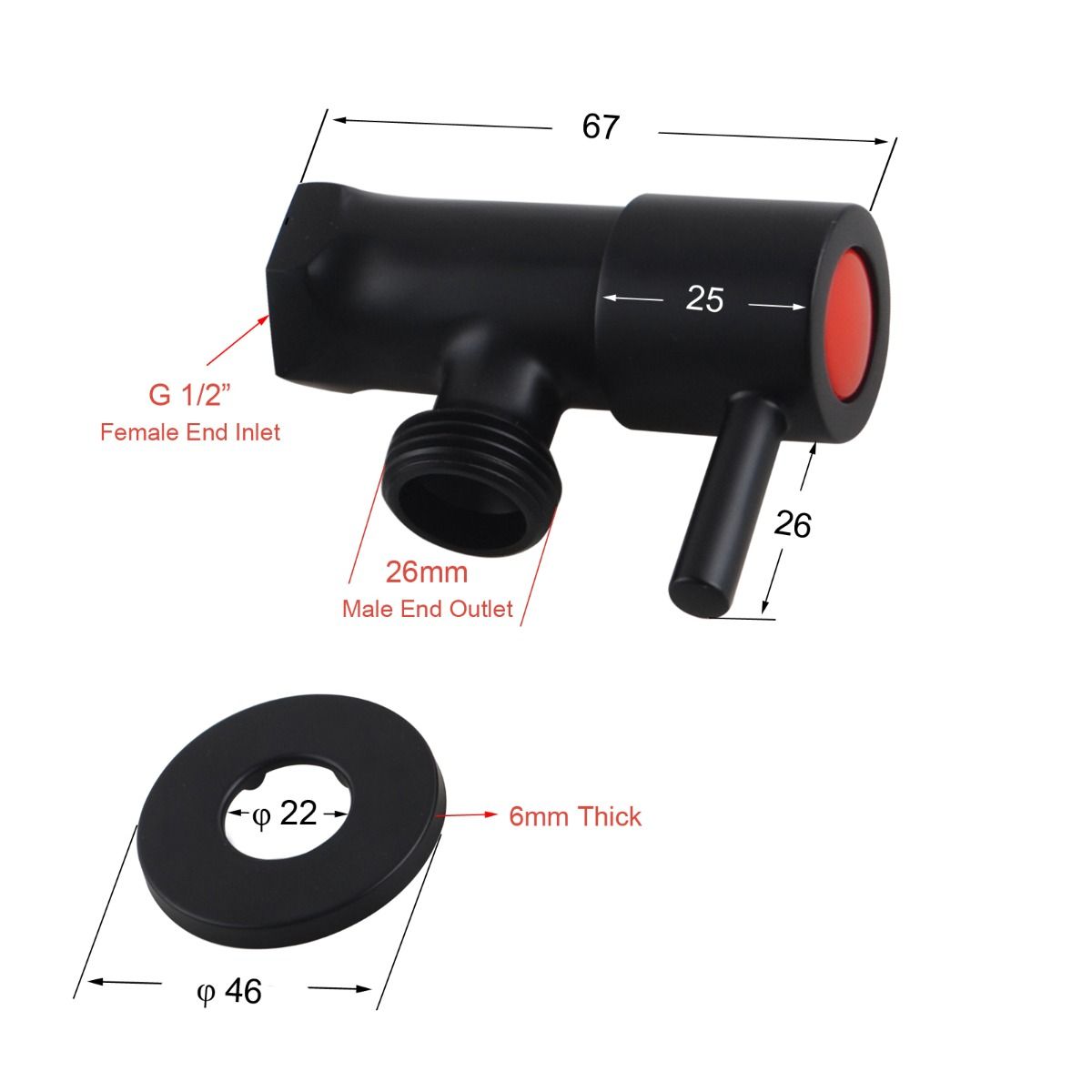 Pentro Matte Black Round Brass Washing Machine Taps Set