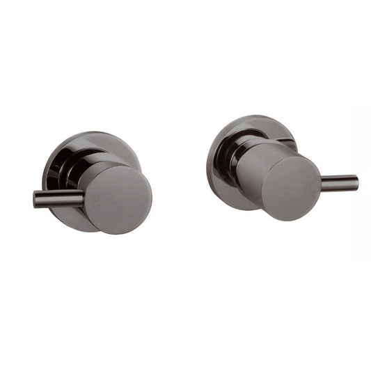 Pentro Gun Metal Grey Round Shower Taps Set